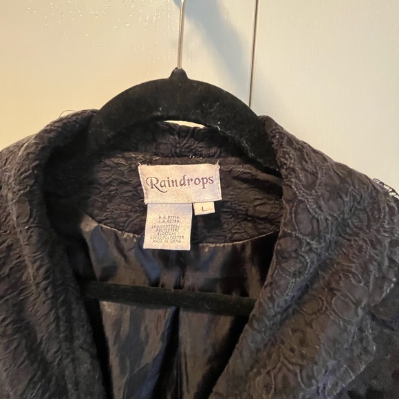 Raindrops Black Jacket Size L - Picture 3 of 12
